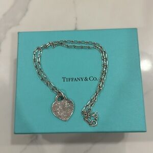 100% Authentic Tiffany Silver I love you Necklace